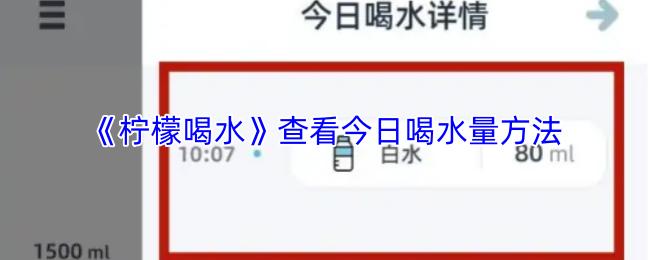 柠檬喝水 查看今日喝水量方法