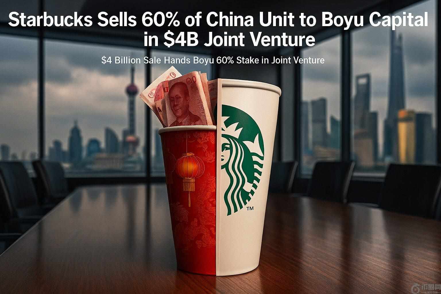 星巴克以40亿美元合资企业的价格将中国业务60%的股份出售给博裕资本。
