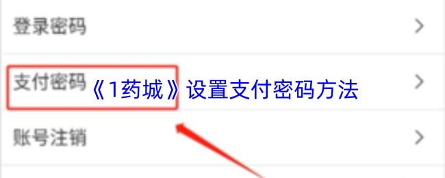 1药城 设置支付密码方法