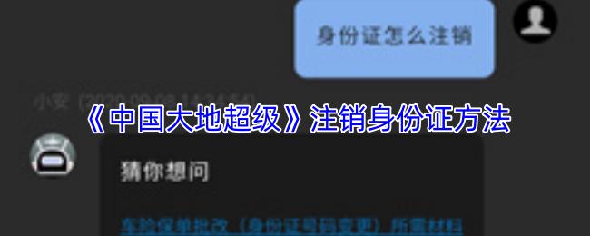 中国大地超级 注销身份证方法