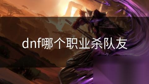 dnf哪个职业杀队友