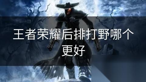 王者荣耀后排打野哪个更好