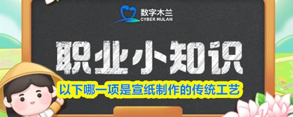 以下哪一项是宣纸制作的传统工艺