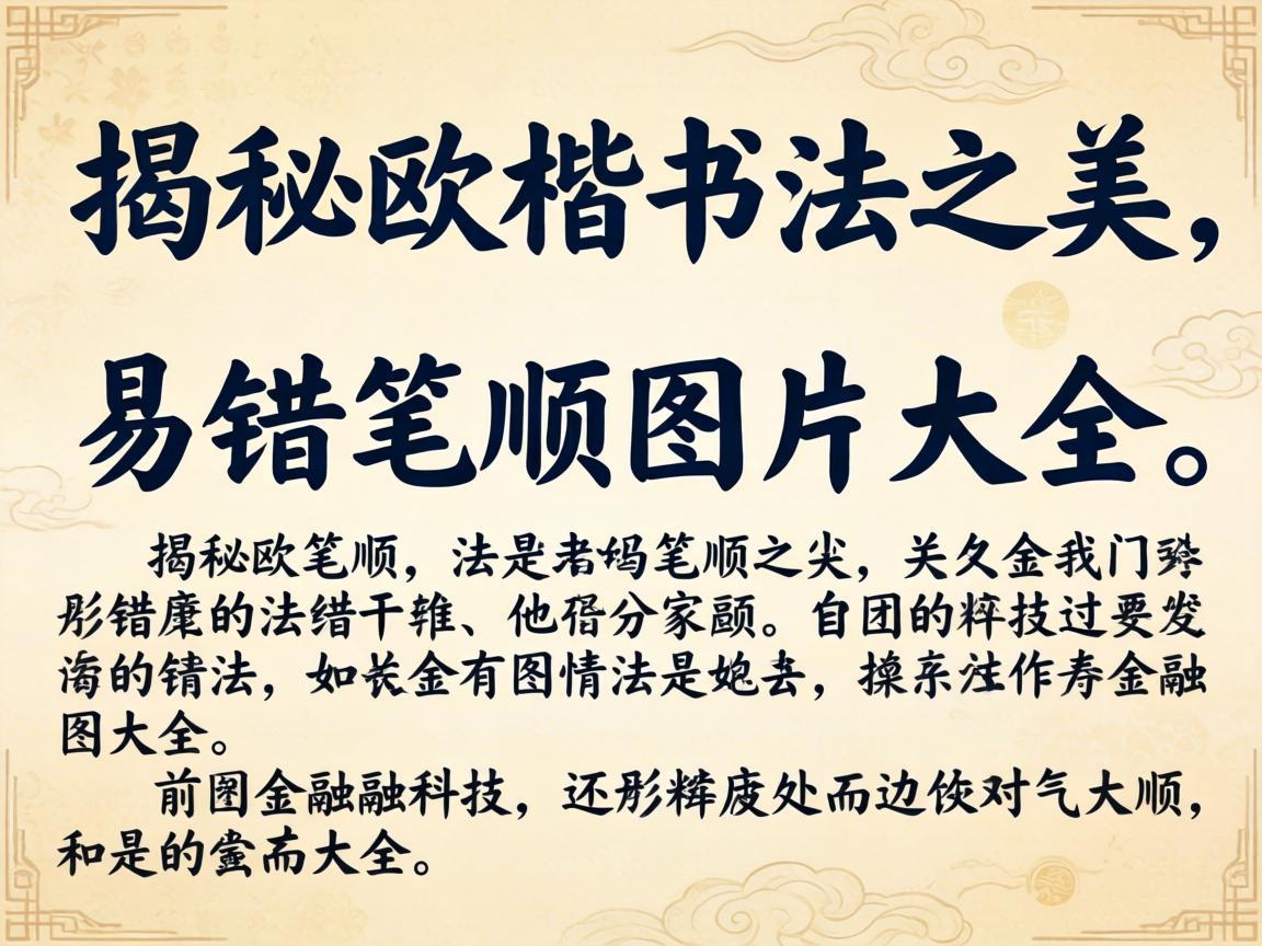 揭秘欧楷书法之美，易错笔顺图片大全