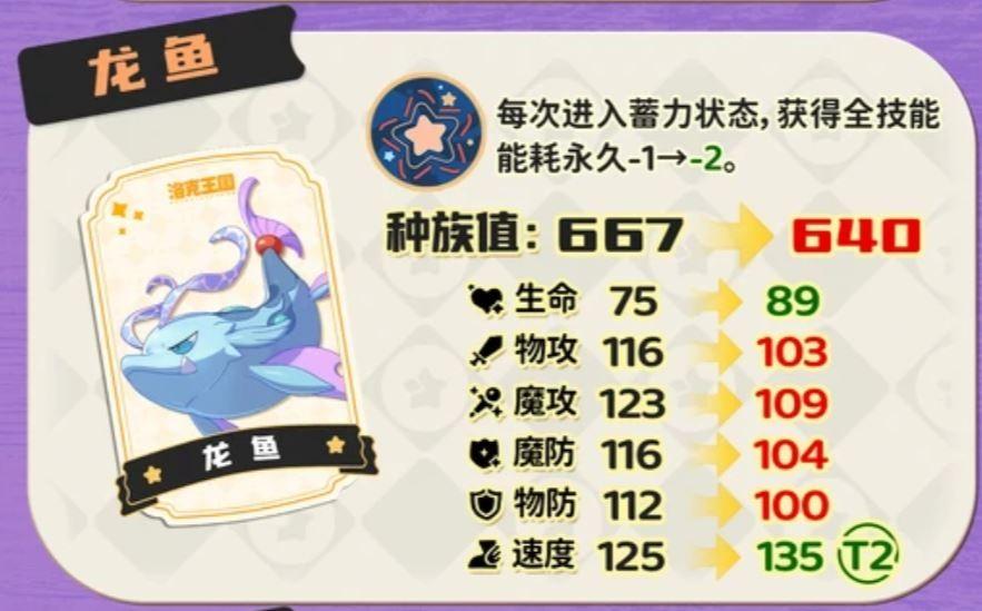 洛克王国世界s2龙鱼调整一览