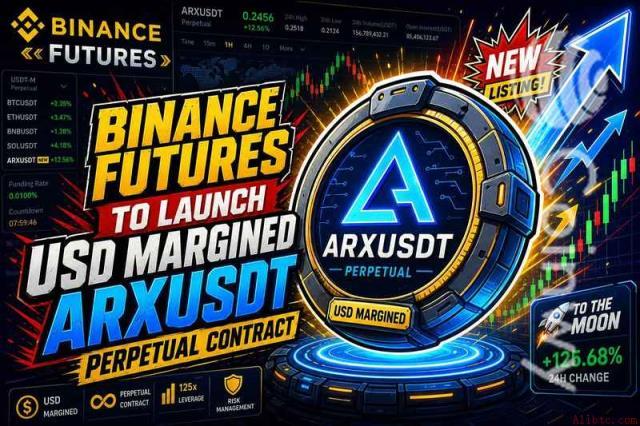 币安合约即将上线美元保证金ARXUSDT永续合约