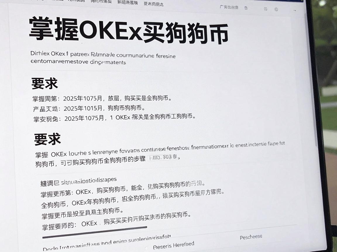 掌握OKEx购买狗狗币的步骤