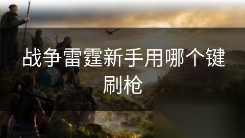 战争雷霆新手用哪个键刷枪