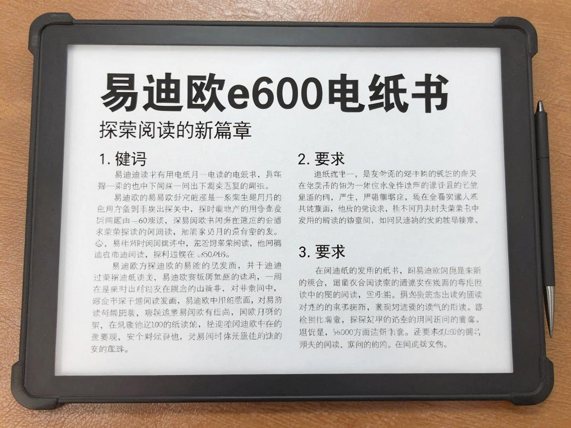 易迪欧e600电纸书，探索阅读的新篇章